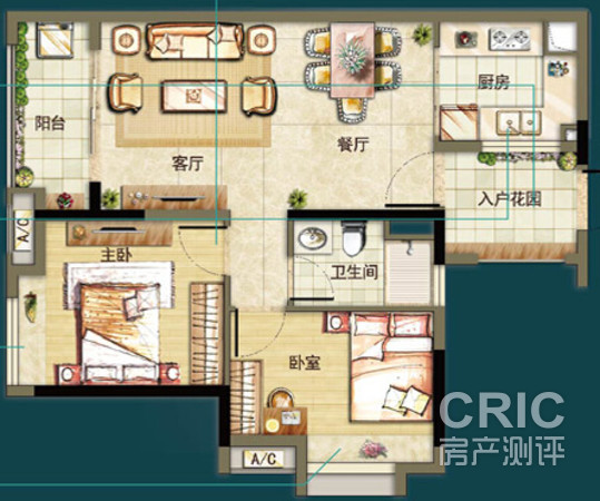 户型图-72平米二房